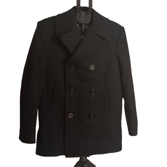 Defense Logistics Agency Other - Peacoat Black Wool Double Breasted DLA Quarterdeck Enlisted Men’s Size 38R EUC